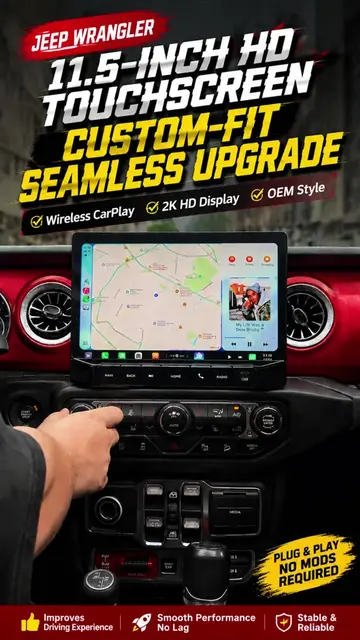 Tired of your small boring factory screen?😒🔥Jeep Wrangler owners 2018‑2023 LOO