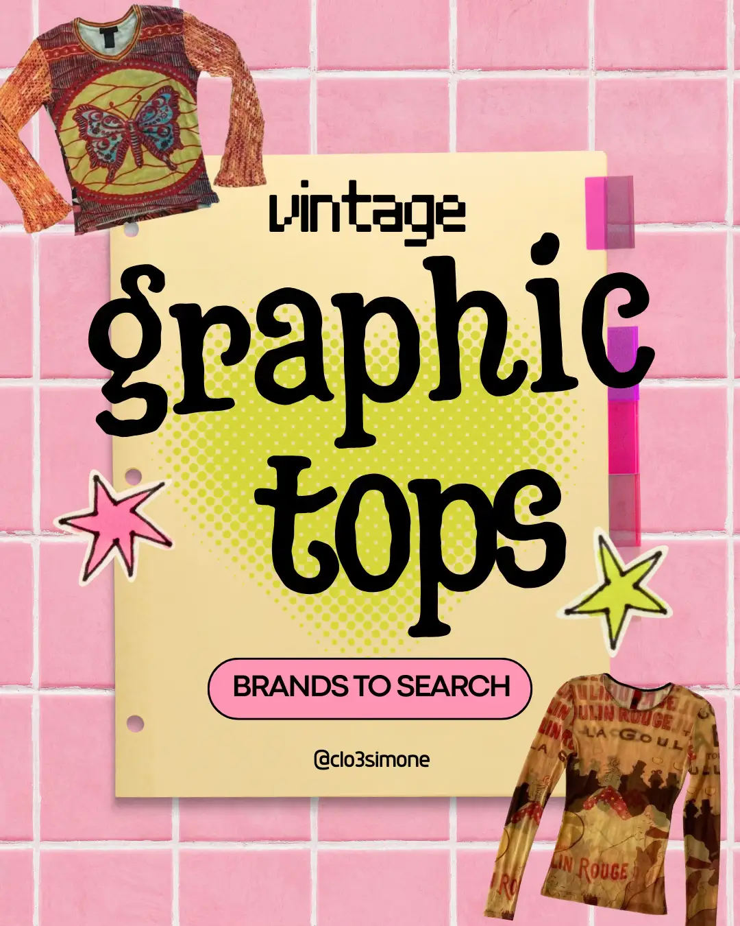 brands to search for vintage graphic print tops ⋆˚꩜｡ love 90s & 2000s whimsical 