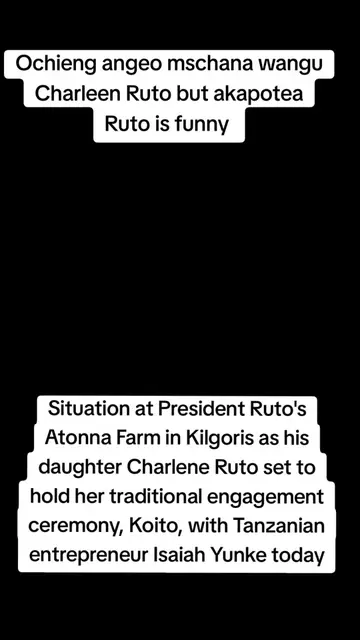 #goviral #charleneruto #koito #The gentleman who will be Charlene Ruto’s life pa