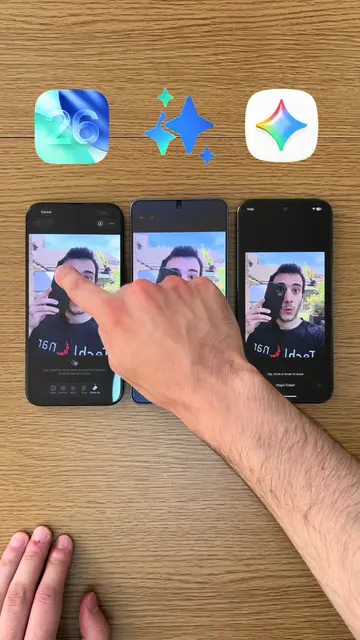 iOS 26 vs Galaxy AI vs Gemini - Which AI is best at object removal? 🤯 #ios26 #g