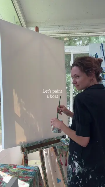 Behind the scenes!  #art #painting #artist #coastalliving #boat 