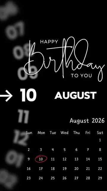 Happy Birthday 10 August 2026 Template-Just click "Capcut Anchor (try this templ