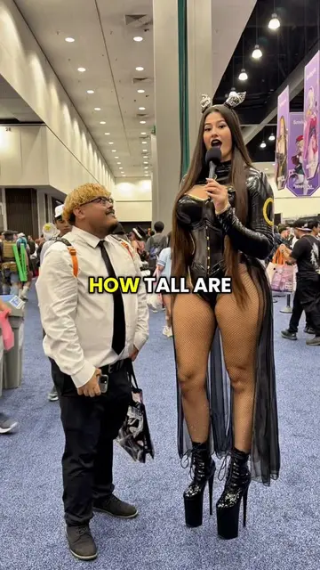 Where are all the short kings at who agree??😍 #tallgirl #publicinterview #cospl