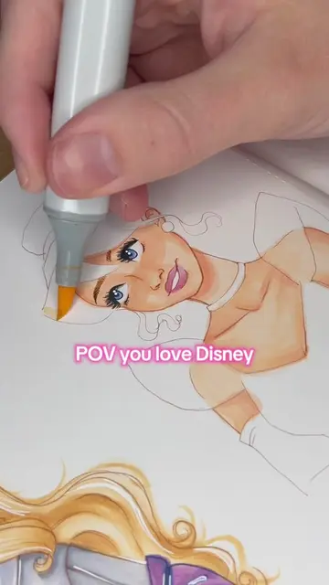 Forever a Disney girlie 🩵✨ #disney #princess #disneyprincess #copicmarkers #dra