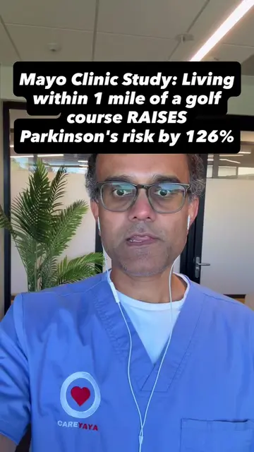 Living within a mile of a golf course was tied to a 126% higher Parkinson's risk