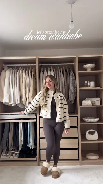 the wardrobe of my dreams😭🤎 #organization #wardrobe #interiordesign #bedroom 