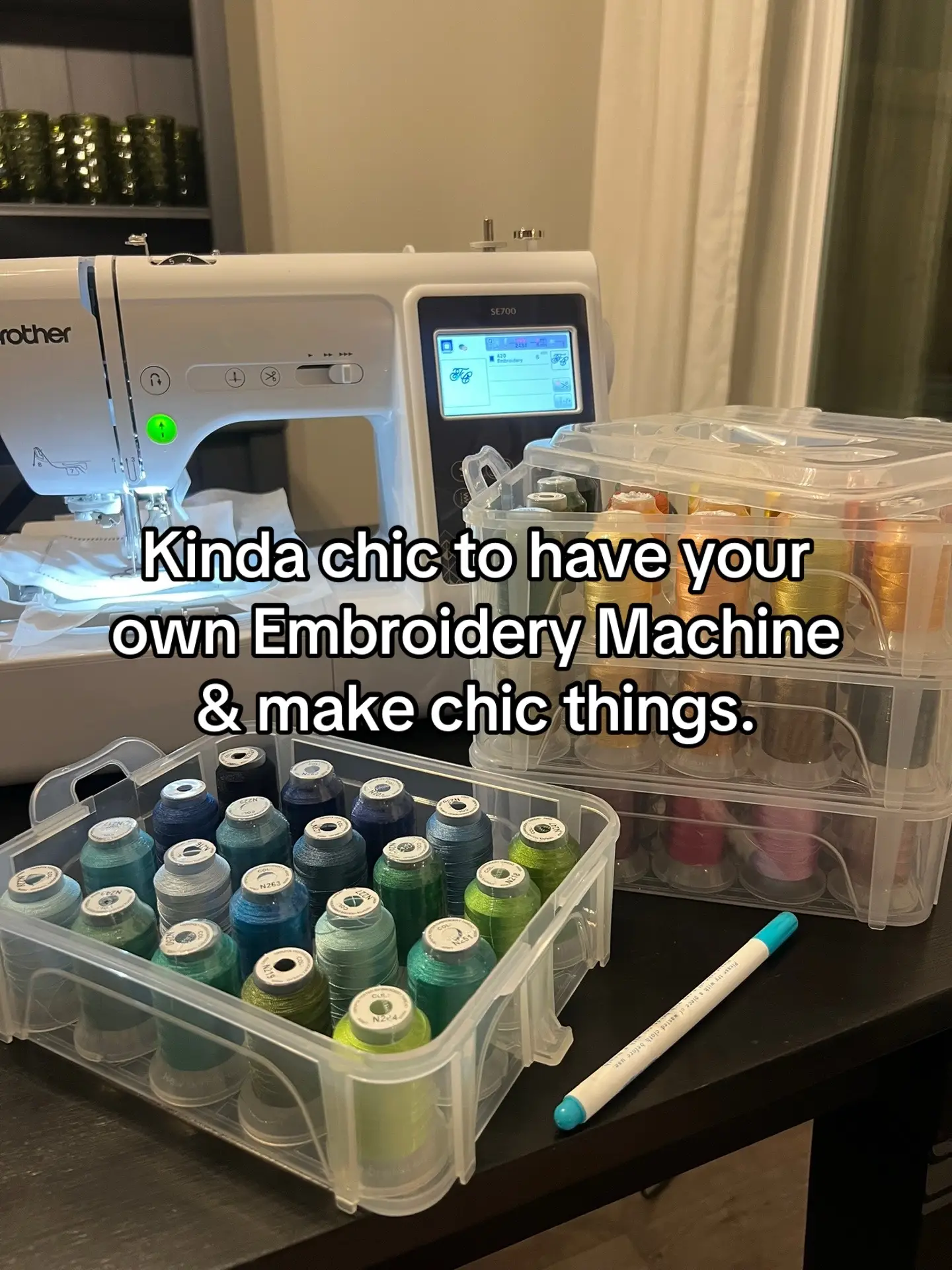 Kinda chic to embroider! #embroidery #embroideryproject #machineembroidery #hobb