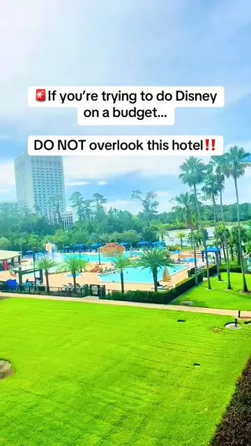 One of my favorite Disney budget hotel options is literally steps from Disney Sp