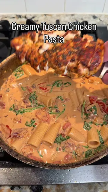 Creamy Tuscan Chicken Pasta. Share with your cooking partners.  Full recipe tomo