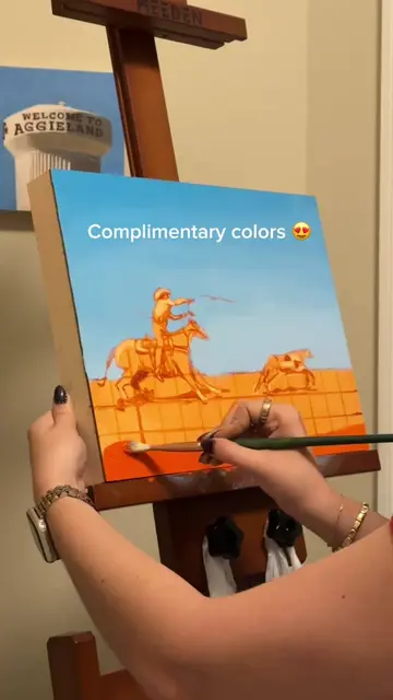 When in doubt, use color theory to make your paintings pop 🧡💙 #oilpaint #oilpa