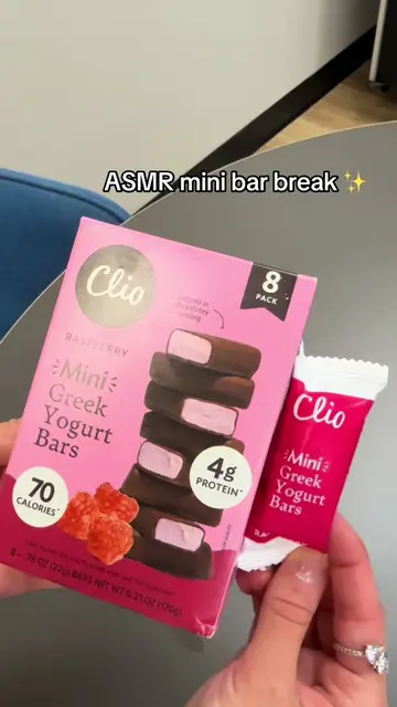 ASMR mini bar break just hits different #clio #asmr #satisfying #yogurt #sweettr