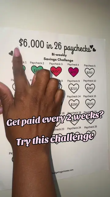 Save $6,000 in a year with this 26 paycheck savings challenge 💸 #savingmoney #B