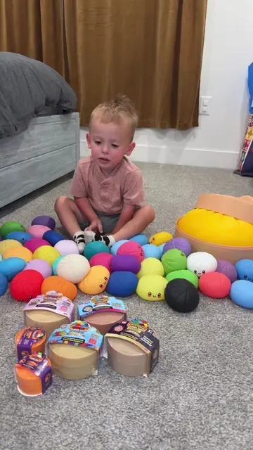 Boone opens 6 new dumplings! #dumplings #fyp #rms #mystery #momlife @rmstoys_usa