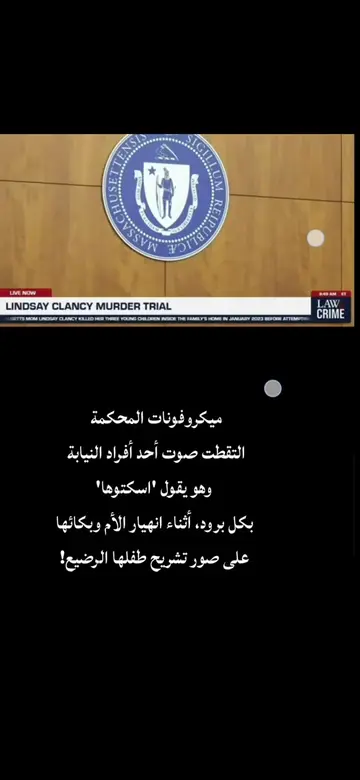 أثناء عرض صور تشريح الرضيع وبكاء الأم ليندسي كلانسي، التقطت ميكروفونات البث صوتا