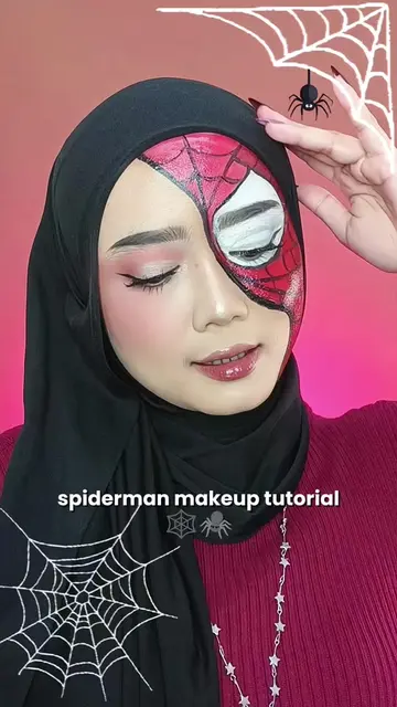 spiderman makeup art tutorial 🕸🕷 #makeup #spidermanmakeup #makeuplook #makeupa