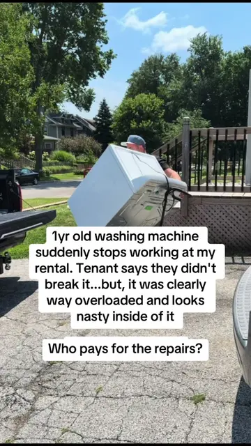 Washing machine is less than a year old and suddenly stops working. Tenant says 