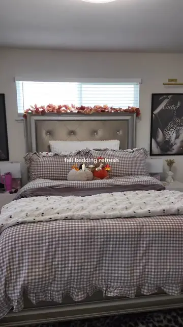 cozy fall bedding refresh 🍁🧺🕯️ #rashellthadoll #pinterestaesthetic #fallreset