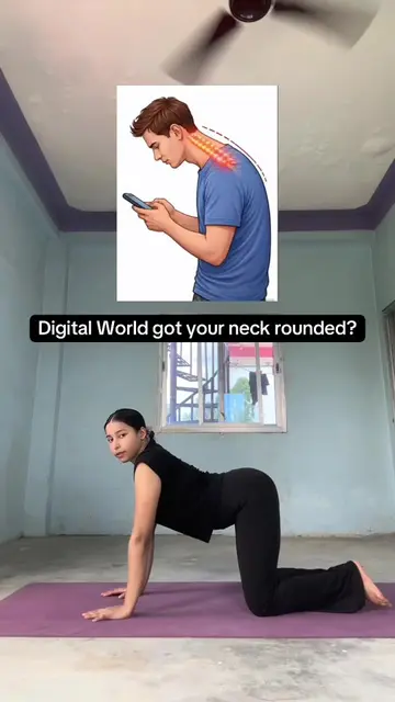 Digital World, Rounded Neck? 😩 Try this one stretch! 🧘‍♀️ Hold for 10 seconds 