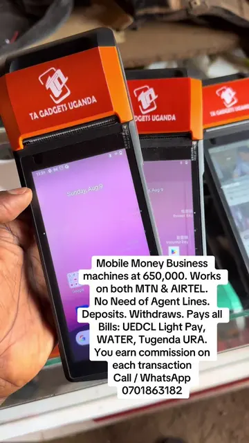 Mobile Money Business machines that helps you make transactions on both Mtn and 