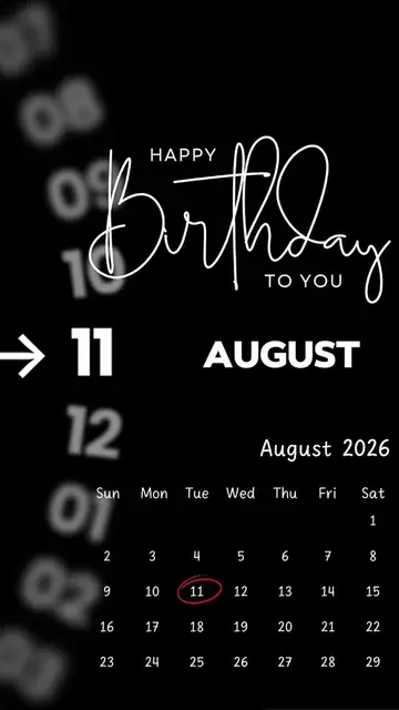 Happy Birthday 11 August 2026 Template-Just click "Capcut Anchor (try this templ
