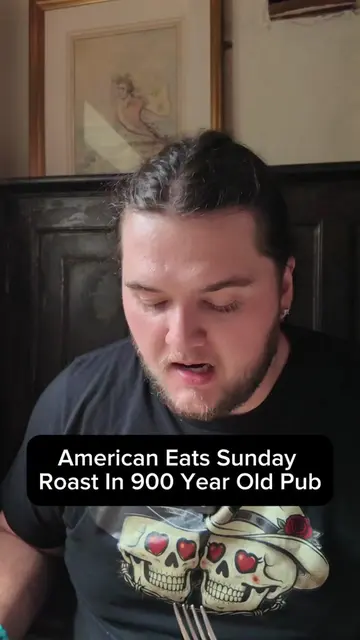 American eats Sunday roast in 900 year old pub
