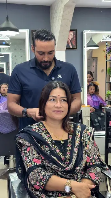 A beautiful client from Tulsipur, Dang visited Samriddhi Hair Dressing after reg