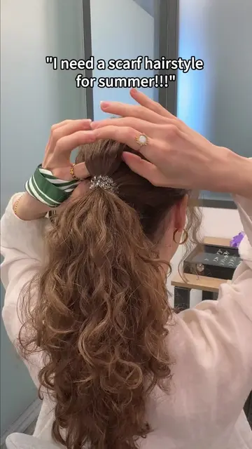 The summer scarf hairstyle you asked for. One scarf, one braid, and it works wit