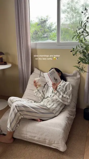 You found the perfect spot for your slow mornings. 🤎☕️ — Donmis Lazy Sofa #lazy