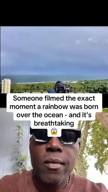 Most people see a rainbow already formed. This video captured the exact moment o