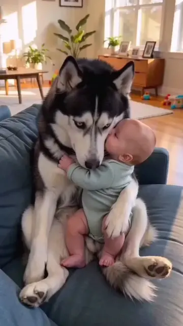 Dog & Baby: Too Cute to Handle!😜😜😜🤣🤣🤣😆😆😆🤪🤪🤪……..#funnydog #fyp #funny