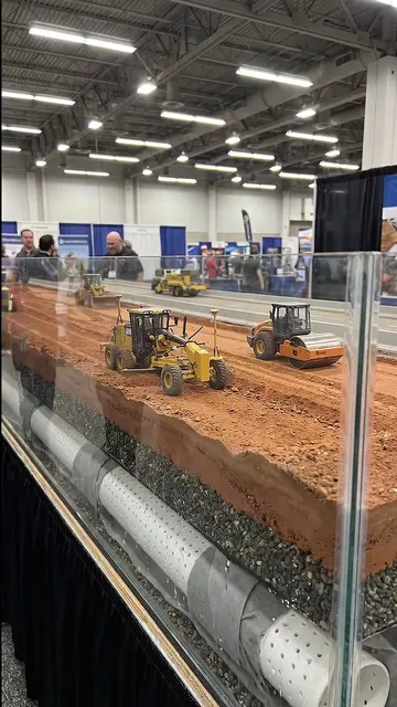 Miniature airport runway engineering in action! ✈️🏗️ This ultra-realistic scale