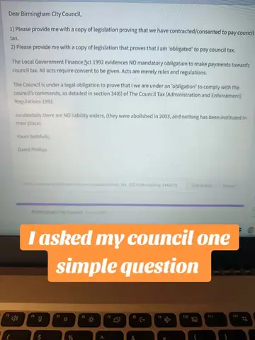 I sent this letter to several councils not one would reply #taxes #council