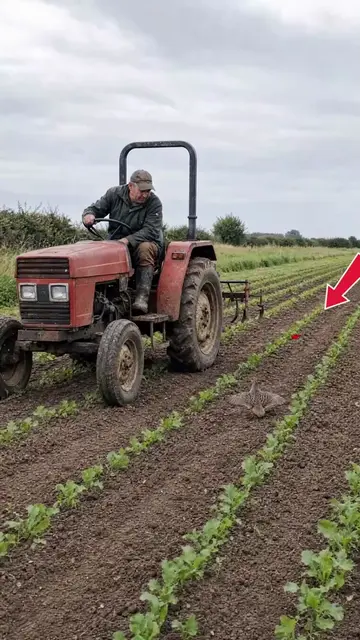 True farm kindness: while working on his tractor, a farmer spots a bird's nest r