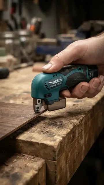 This miniature Makita cordless nibbler actually punches precise curved cuts into