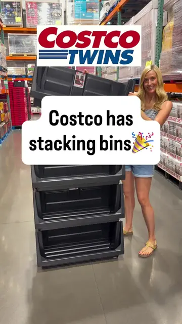 You guys! $11.99 for these stackable heavy duty bins at Costco! These are perfec