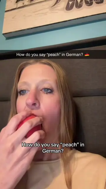 Learning how to say “peach” in German. #german #LanguageLearning #learngerman #s