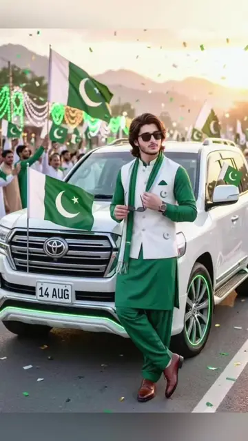 pakistan zindabad，14th August pakistan independence day poster effect，chatgpt Ge