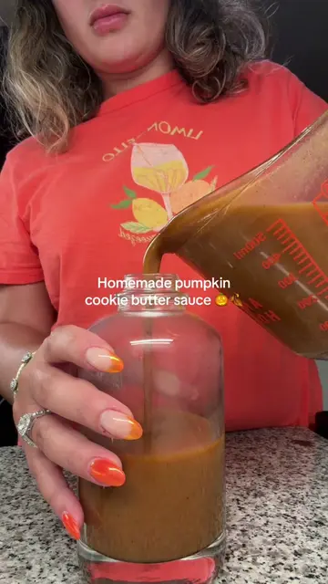 Homemade pumpkin cookie butter sauce!  Ingredients: 1 tbspn butter 1 cup brown s