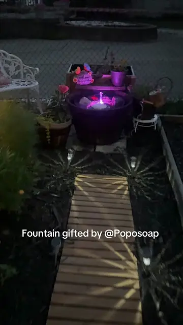 Gardens by Robbie 🌸🌿 Fountain by @Poposoapsolar 💦 Our little backyard oasis i