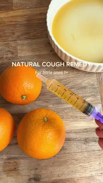 Natural cough soother for little ones 🍊🍯 • Cut an orange in half and poke a fe