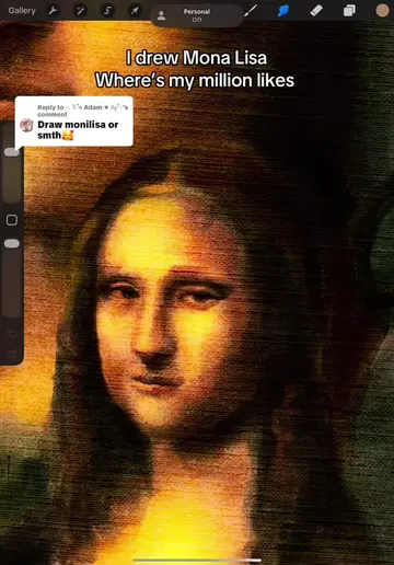 Replying to @⋆. 𐙚˚࿔ Adam ✦ 𝜗𝜚˚⋆ quick 1 hour doodle #monalisa #davinci #artis