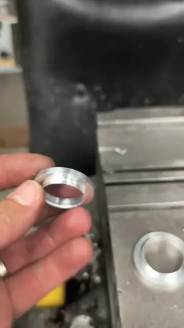 Easy way to strip the remaining part off ring. #machinist #machineshop #machinin