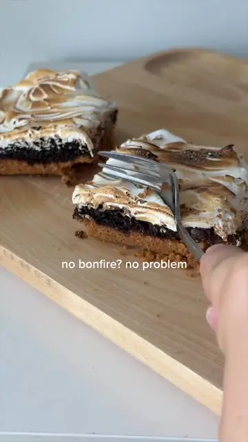 We turned s'mores into a brownie so nobody has to go outside! #carawayhome #smor