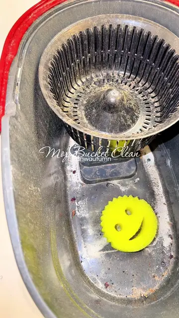 Mop Bucket Scrub using my trusty @Scrub Daddy 🫧✨ this was NEEDED, whew. It had 