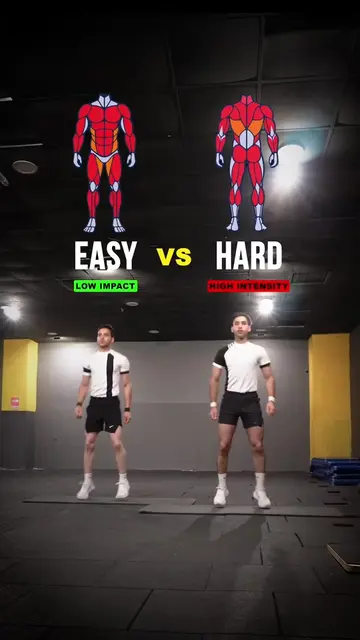 3 minutes Easy vs Hard cardio workout no equipment ✅🔥 #easyworkout #cardioworko