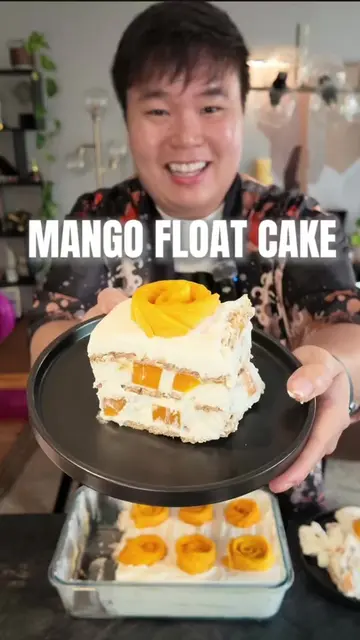 🥭 Mango Float Cake (with Mango Jelly Cubes!) A fun twist on the classic Filipin