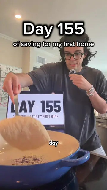 Day 155! I’m lowkey sad it’s almost done 😭 #savingmoney #adulting #firsthouse #