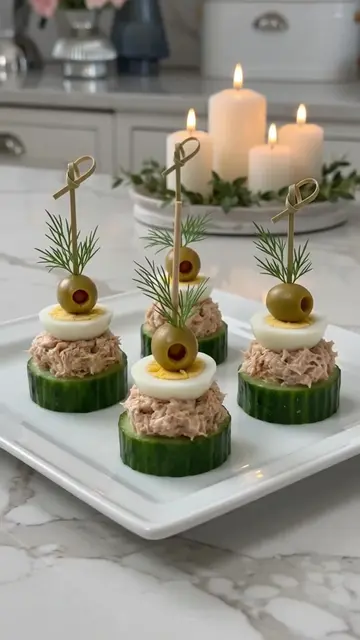 🥒 Tuna Cucumber Bites 😍 These fresh, crunchy cucumber bites are loaded with cr