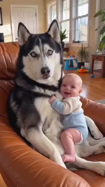 When the Dog Loves the Baby Too Much🤣🤣🤣😜😜😜😆😆😆😂😂😂🍼🐶………#funnyanimals