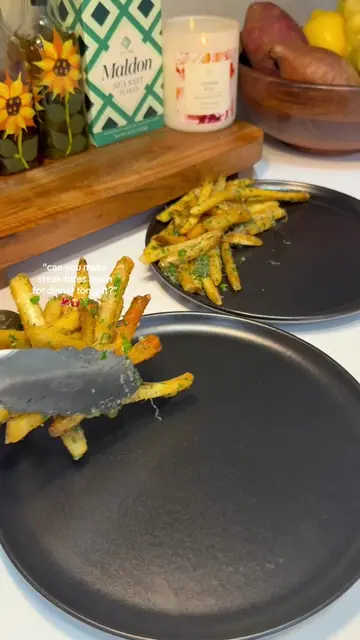 the perfect combo❤️ Parmesan truffle fries with chimichurri steak & lemon pepper
